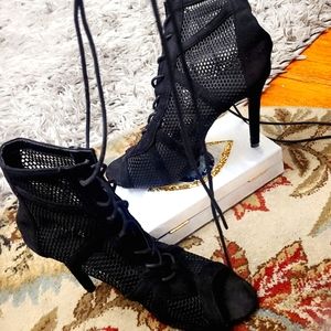 Shein, Black Heels, Open-Toe, S9